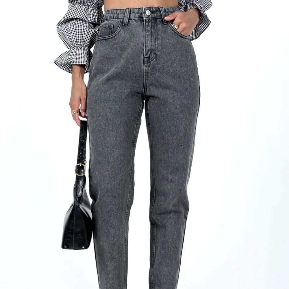 Princess Polly Black grunge worn jeans